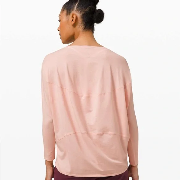 Lululemon Back In Action Long Sleeve in Color Pink Mist - Picture 2 of 6